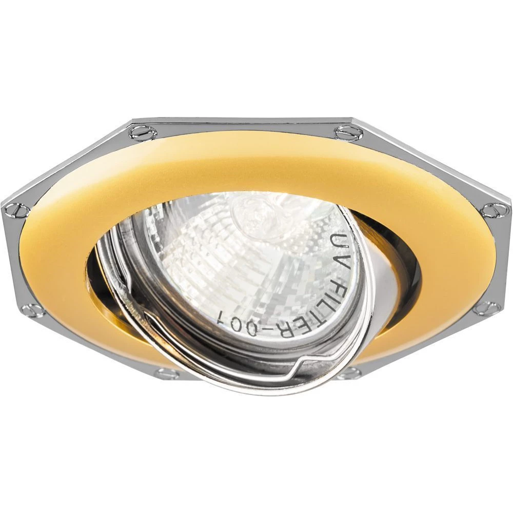Светильник встраиваемый Feron 305T-MR16 потолочный MR16 G5.3 золото-хром (17567) - Viokon.com