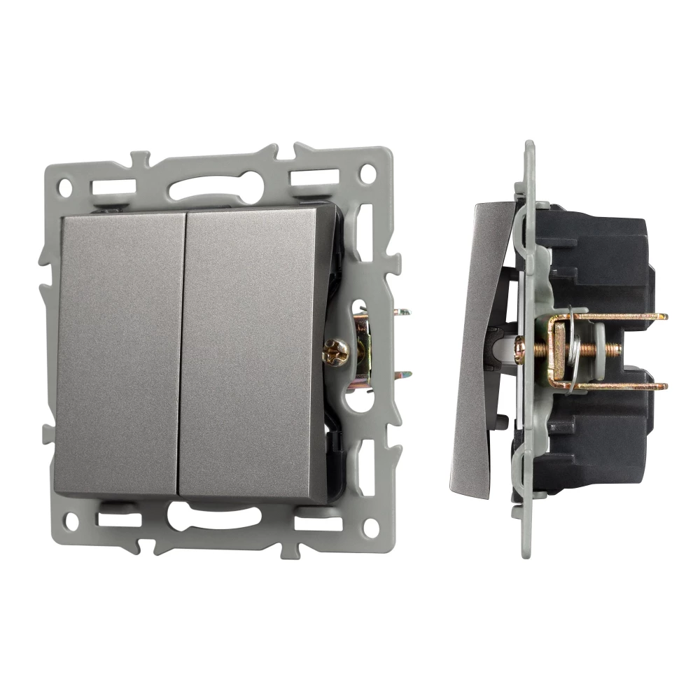 Механизм выключателя двухклавишный непроходной SWT-MK02-PL-GR (250V, 16A) (Arlight, -) 043726 - Viokon.com