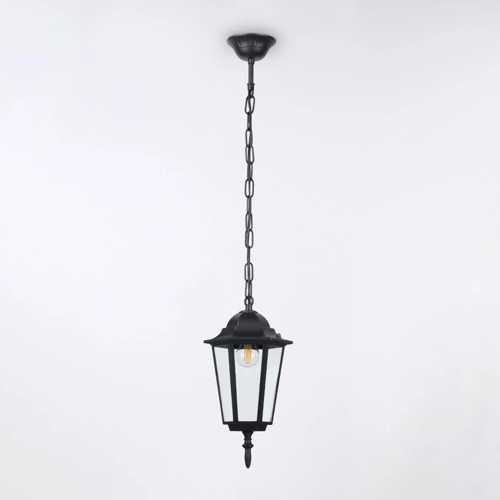 Уличный подвесной светильник ST2029 BK/CL черный/прозрачный IP54 E27 max 40W D150*780 - Viokon.com