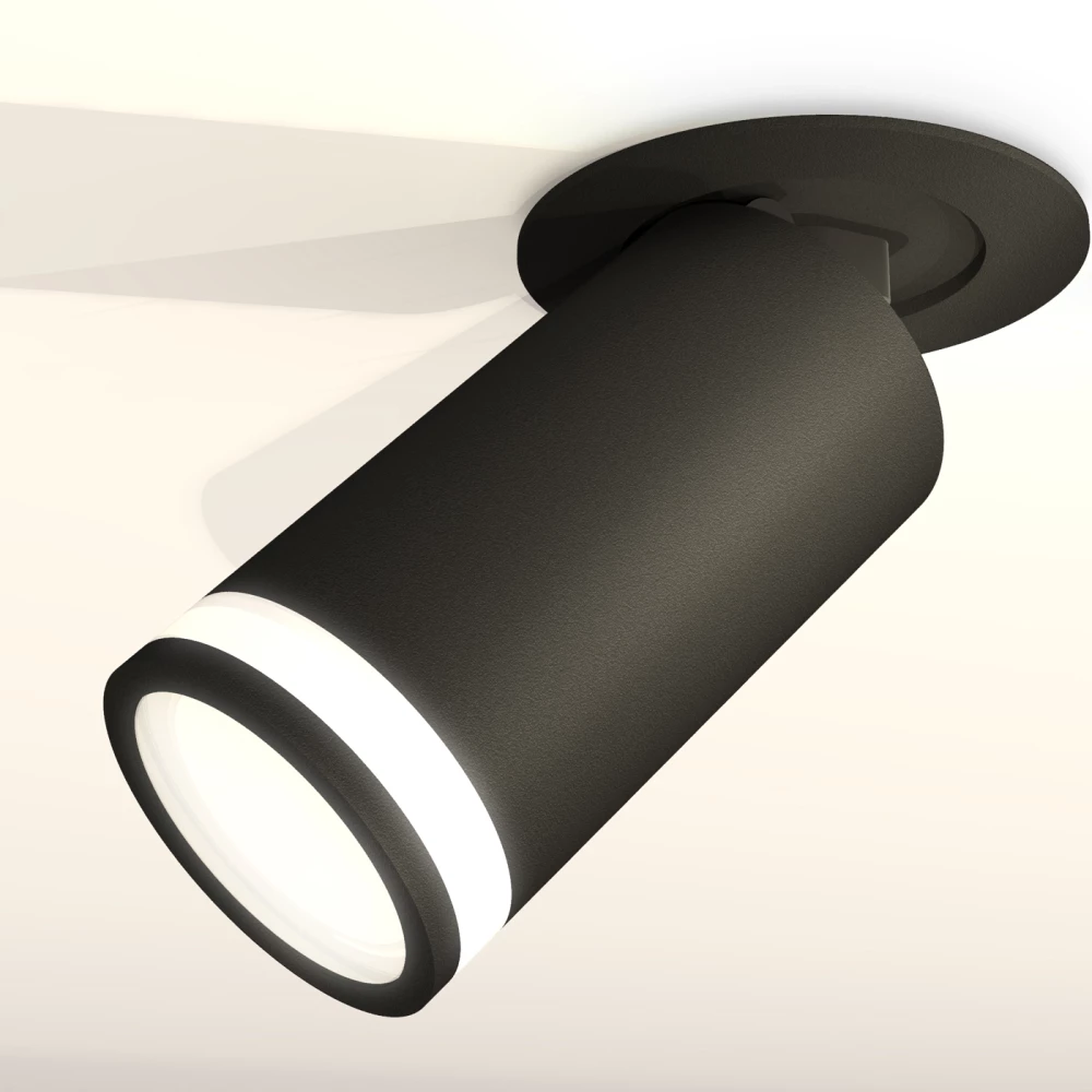 Комплект встраиваемого поворотного светильника с акрилом XM6323221 SBK/FR черный песок/белый матовый MR16 GU5.3 (A2242, C6323, N6221) - Viokon.com