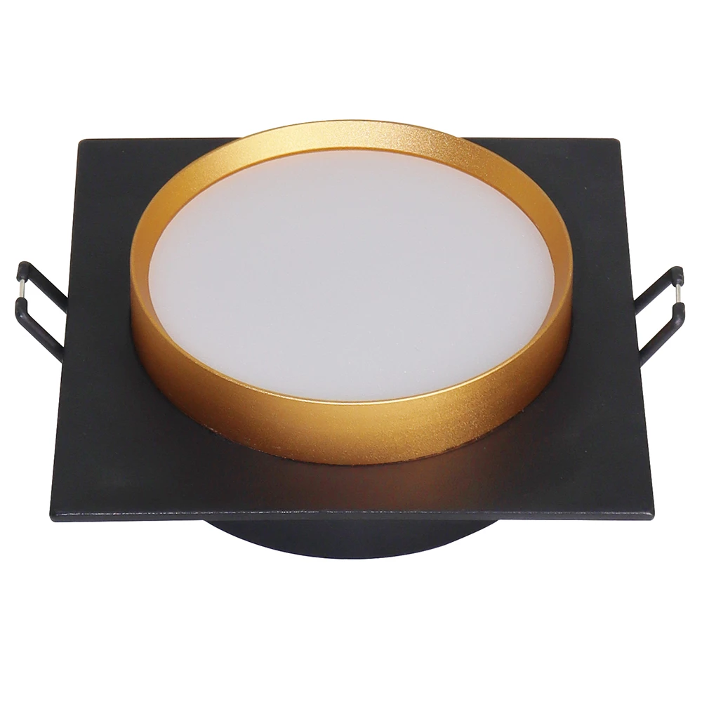 Светильник встраиваемый Feron DL506 потолочный GX53 черный + золото квадрат (51364) - Viokon.com