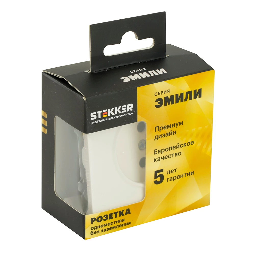 Розетка 1-местная с защитной шторкой (механизм), STEKKER, б/з, 250В, 16А, серия Эмили, RST16-5109-01 , белый фарфор, soft touch (49876) - Viokon.com