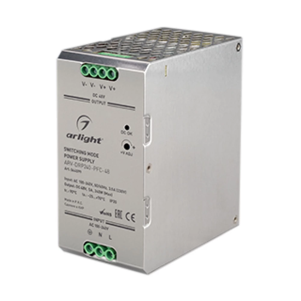 Блок питания ARV-DRP240-PFC-48 (48V, 5A, 240W) (Arlight, IP20 Металл, 5 лет) 044599 - Viokon.com