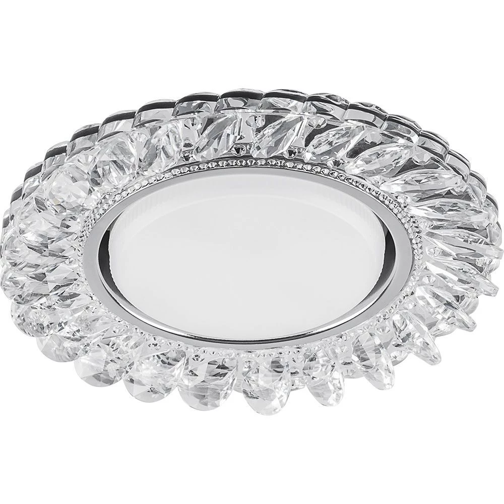 Светильник встраиваемый с белой LED подсветкой Feron CD4034 потолочный GX53 без лампы, прозрачный, хром (40501) - Viokon.com