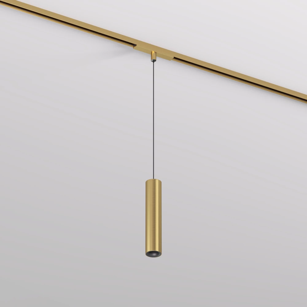 DK5744-SB Светильник для трека SHINE SPOT со светодиодом D40H200 кабель 1500мм 48V DC 8W RA90 3000K IP20 сатинированная латунь алюминий - Viokon.com