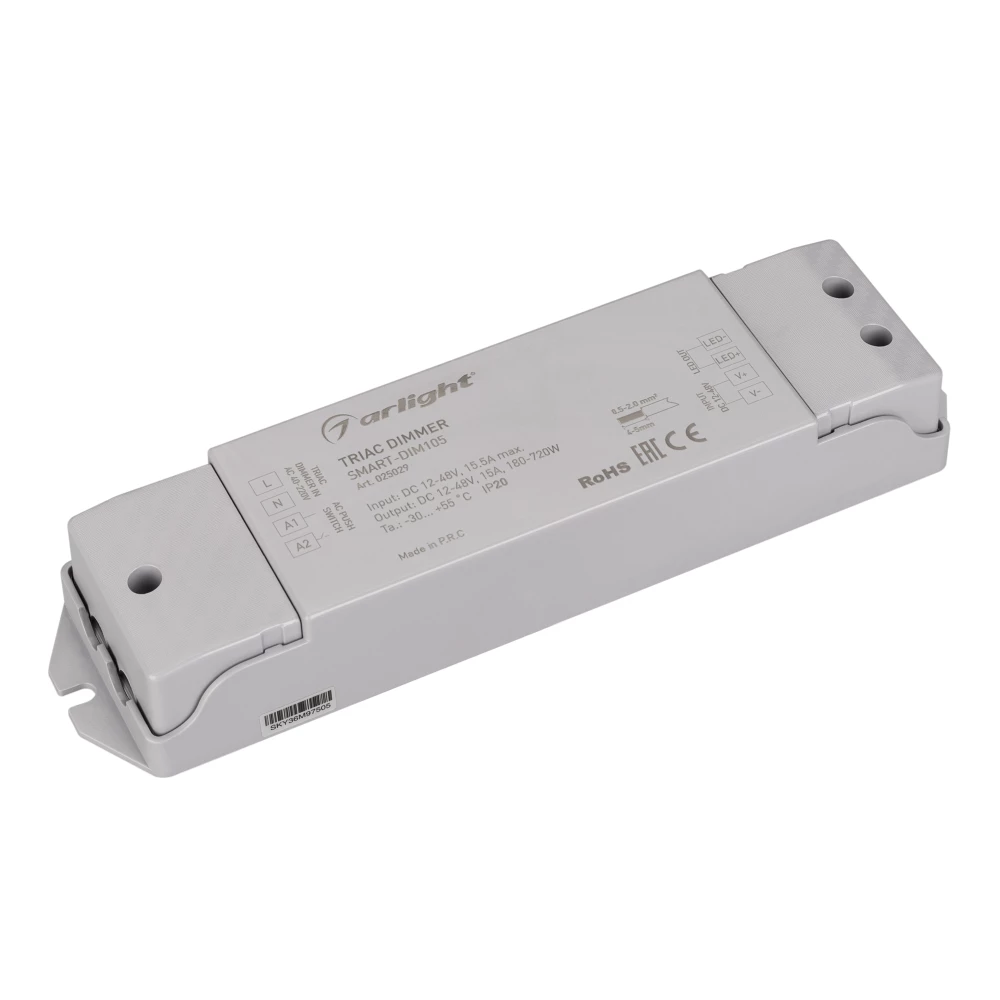 Диммер SMART-DIM105 (12-48V, 15A, TRIAC) (Arlight, IP20 Пластик, 5 лет) 025029 - Viokon.com