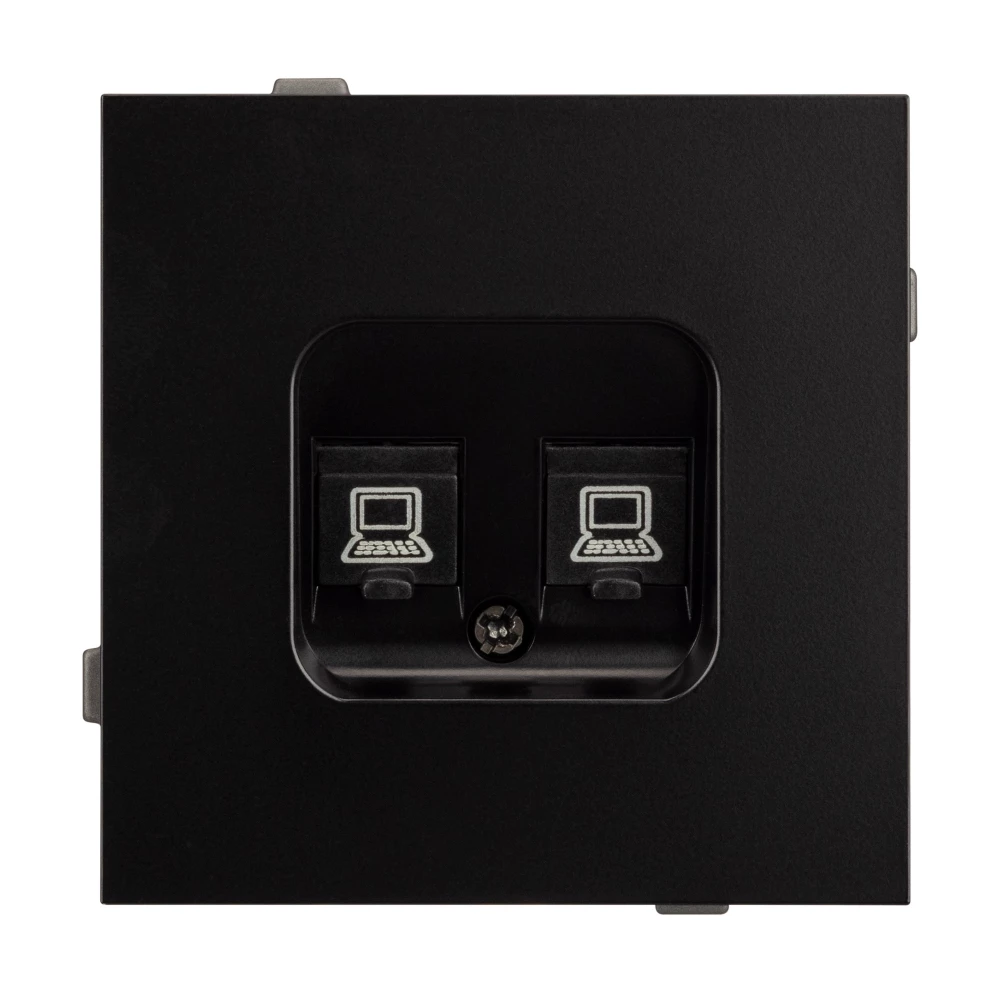 Механизм компьютерной розетки двойной SCT-TENDO-MPC2-PL-BK (RJ-45, CAT6) (Arlight, Черный) 054101 - Viokon.com
