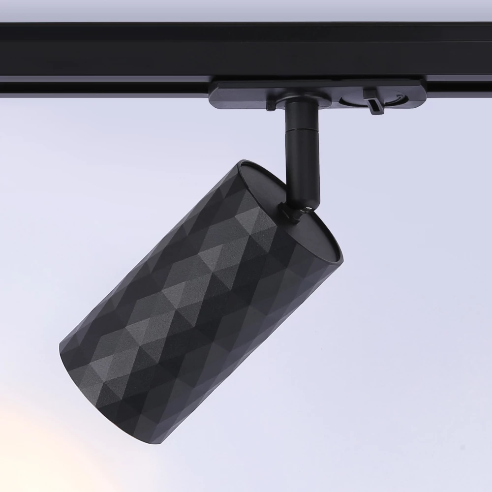 Трековый светильник со сменной лампой GU10 GL5133 BK черный GU10 max 12W - Viokon.com