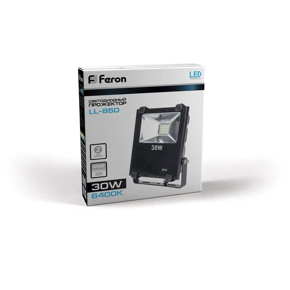 Светодиодный прожектор Feron LL-850 IP65 30W 6400K (12994) - Viokon.com