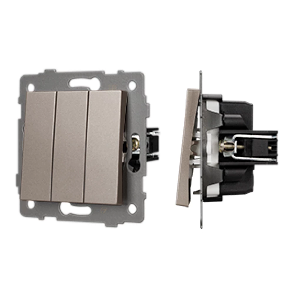 Механизм выключателя трехклавишный непроходной SWT-MK03-PL-GD-V (250V, 10A) (Arlight, -) 049899 - Viokon.com