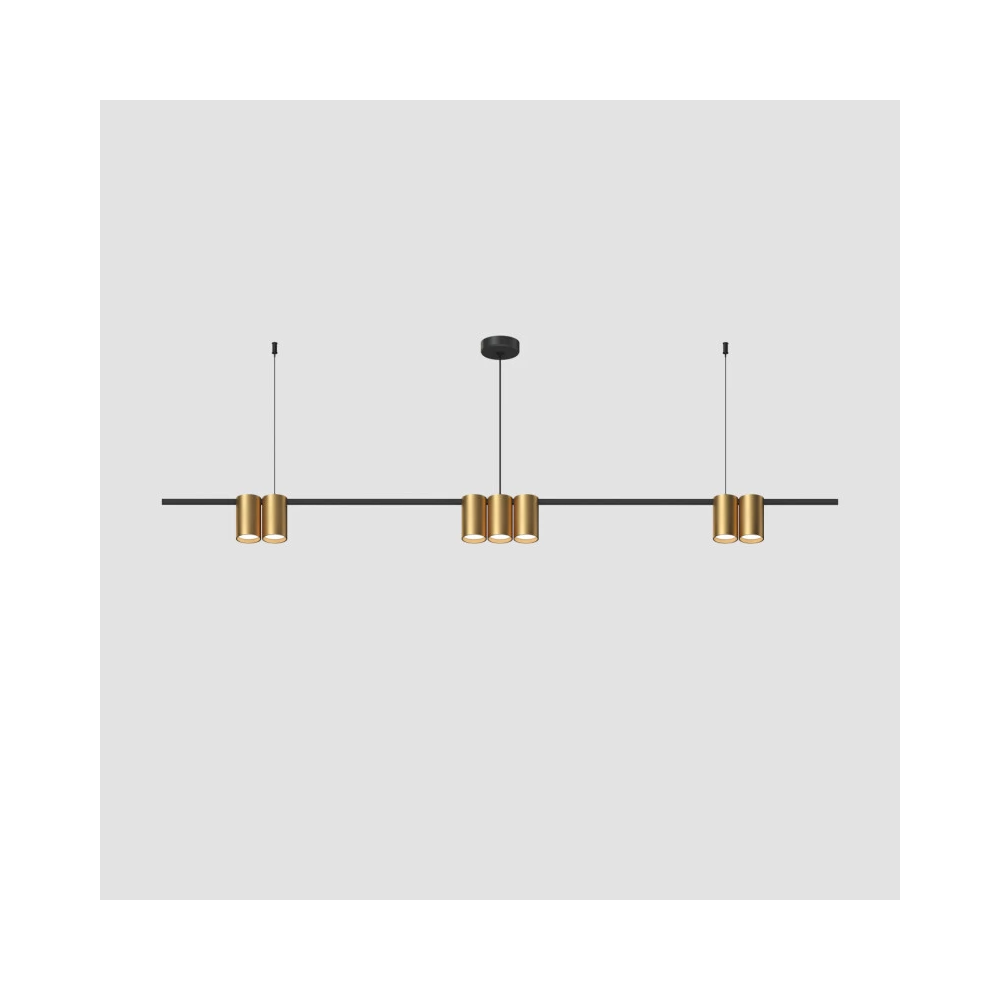 DK4063-BKSG Подвесной светильник ORBIT IP20 7xGU10 LED до 15 Вт черный  сатинированное золото алюминий - Viokon.com