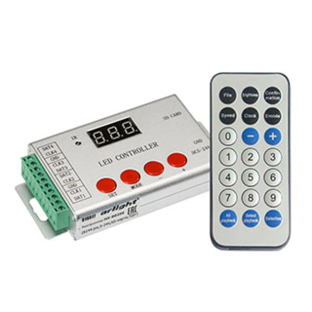 Контроллер HX-802SE-2 (6144 pix, 5-24V, SD-карта, ПДУ) (Arlight, -) 022992 - Viokon.com