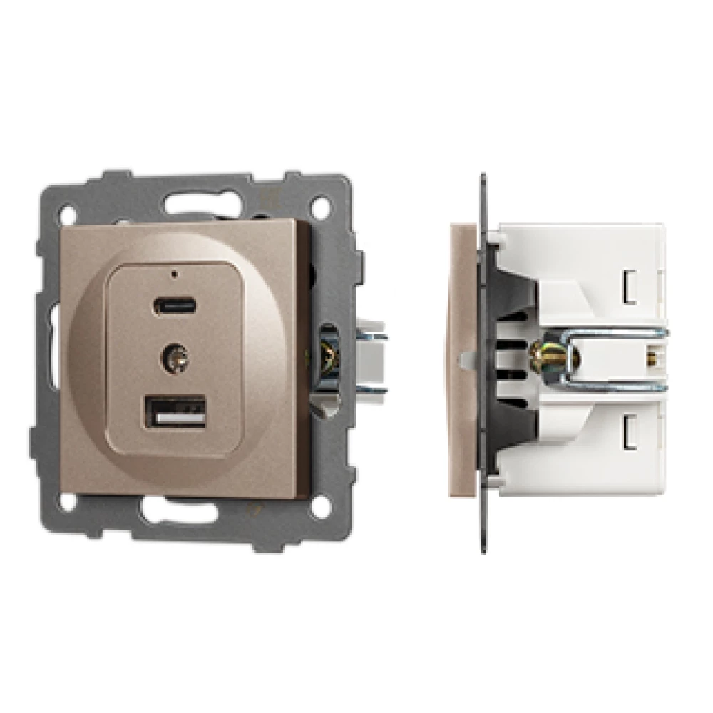 Механизм USB розетки SCT-MUAC-PL-GD-V (5V, 3A, QC4) (Arlight, -) 049841 - Viokon.com