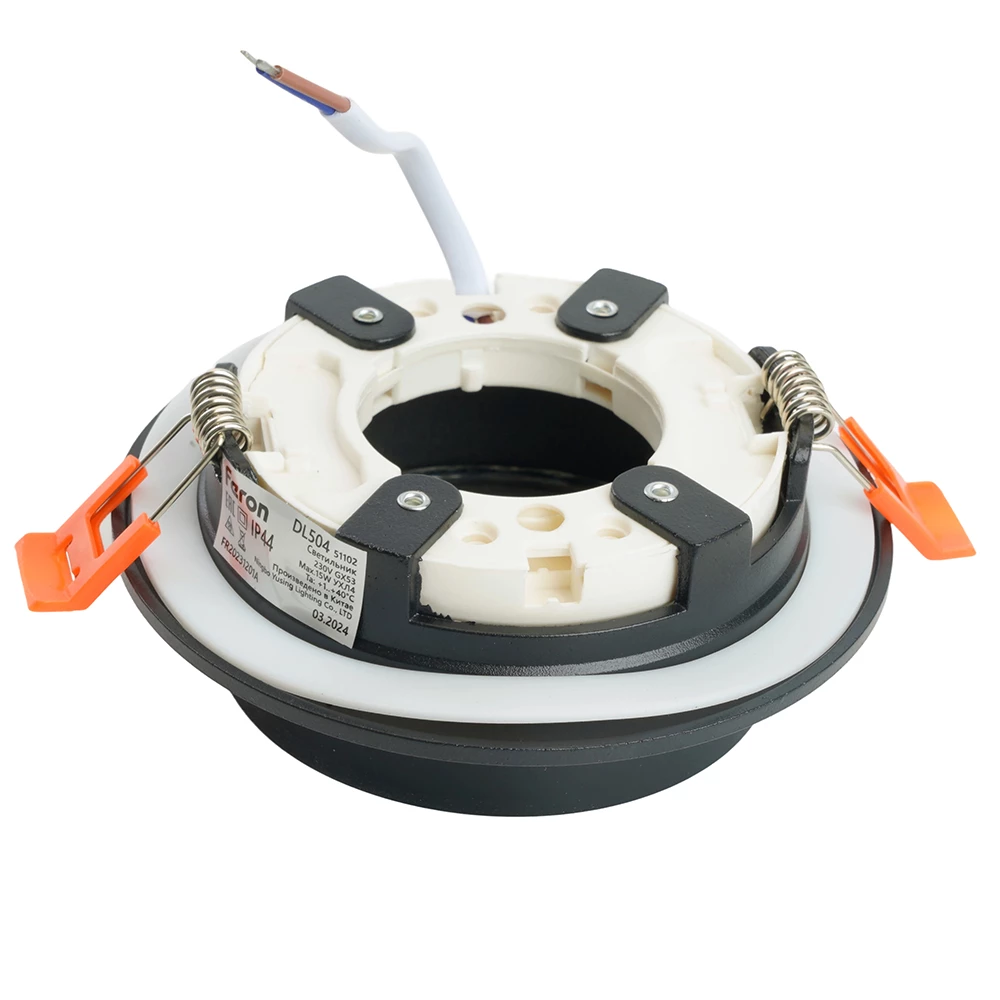 Светильник встраиваемый Feron DL504 потолочный GX53 черный круг IP44 (51102) - Viokon.com