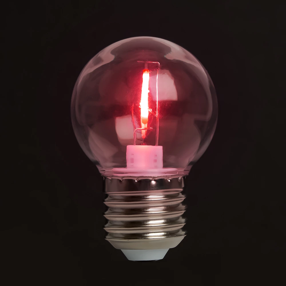 Лампа светодиодная Feron LB-383 Шарик прозрачный E27 2W 230V красный (48933) - Viokon.com