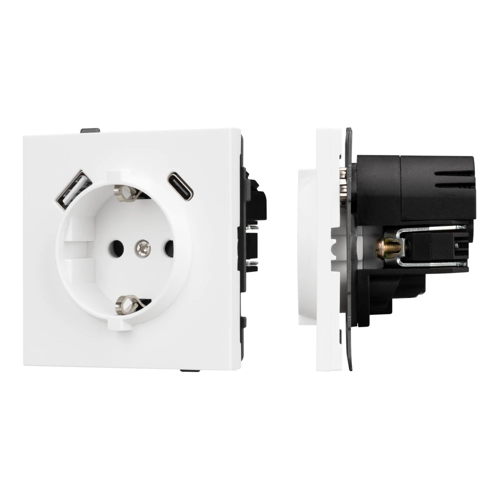Механизм розетки с USB зарядкой SCT-TENDO-MUAC-PL-WH (230V, 16A) (Arlight, Белый) 054086 - Viokon.com