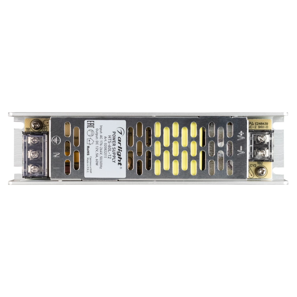 Блок питания HTS-60L-12 (12V, 5A, 60W) (Arlight, IP20 Сетка, 3 года) 020822(1) - Viokon.com