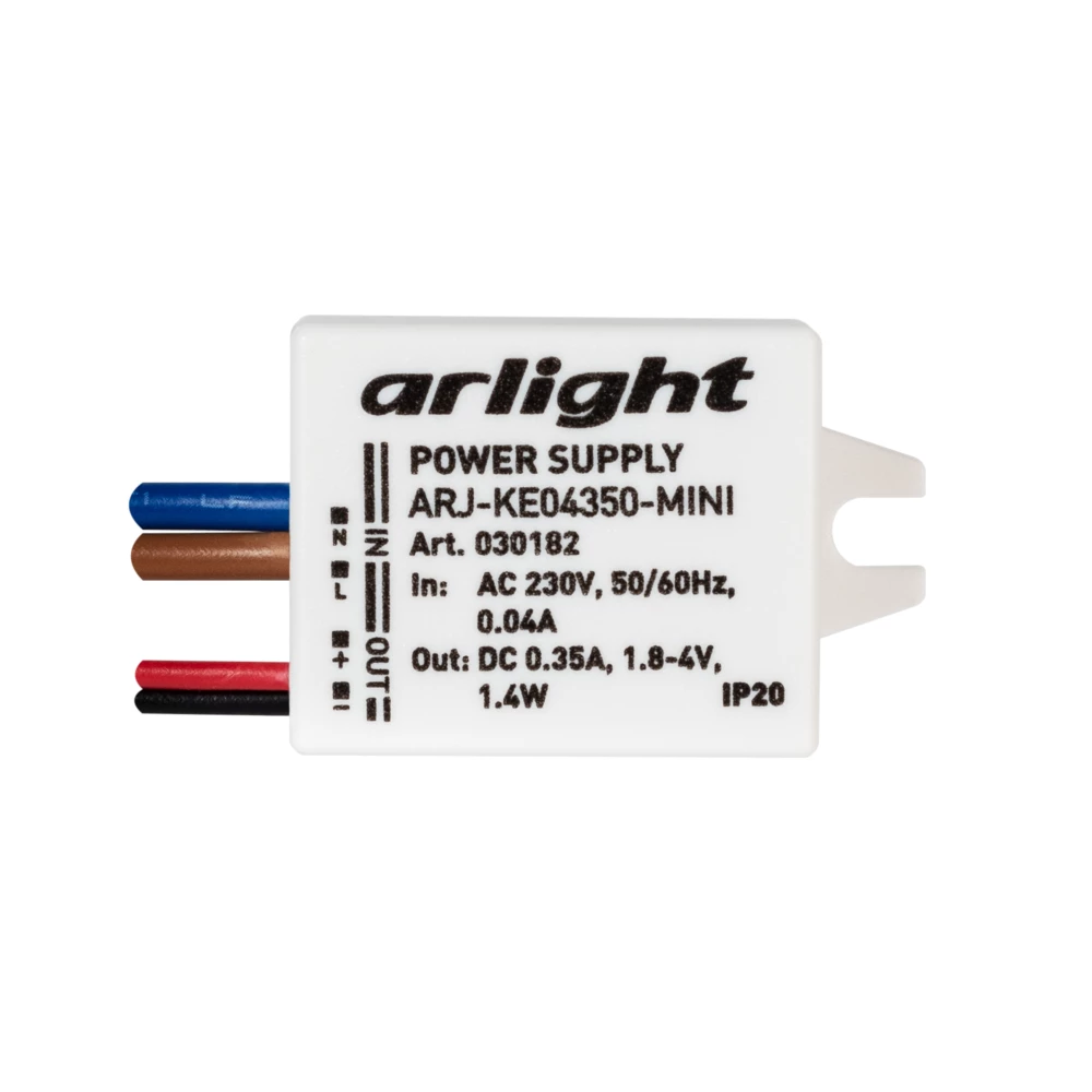 Блок питания ARJ-KE04350-MINI (1.4W, 350mA) (Arlight, IP20 Пластик, 5 лет) 030182 - Viokon.com