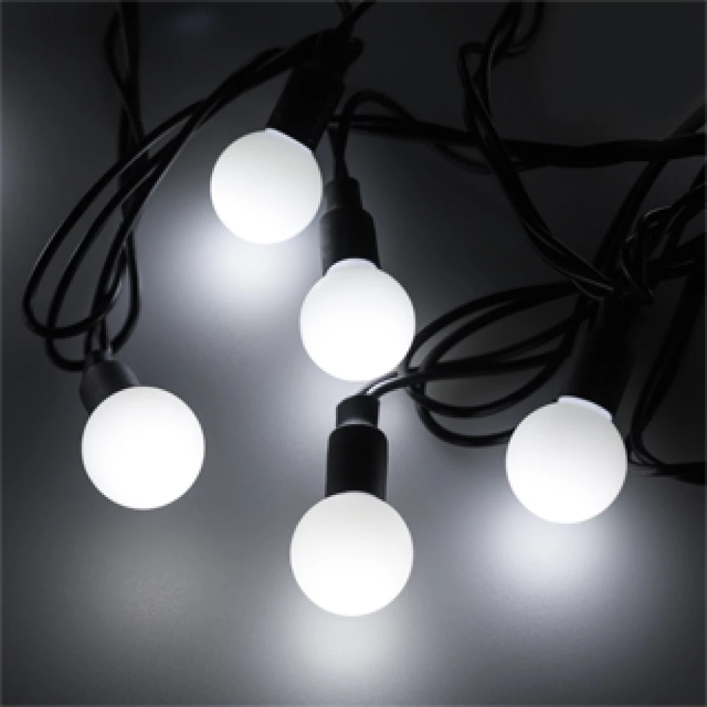 Светодиодная гирлянда ARD-BALL-CLASSIC-D23-20000-BLACK-160LED WHITE (230V, 7W) (Ardecoled, IP65) 025630 - Viokon.com