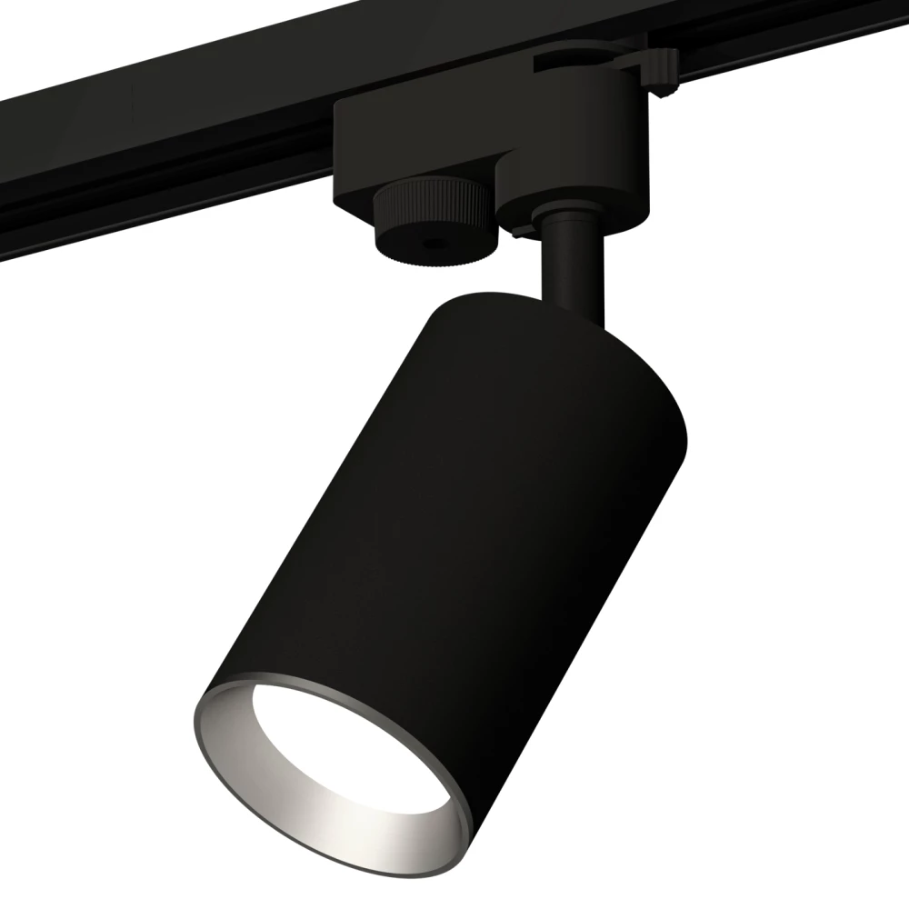 Комплект трекового однофазного светильника XT6323004 SBK/PSL черный песок/серебро полированное MR16 GU5.3 (A2521, C6323, N6104) - Viokon.com