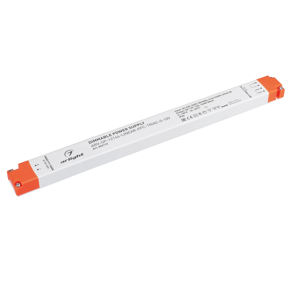 Блок питания ARV-SP-12144-LINEAR-PFC-TRIAC-0-10V (12V, 12A, 144W) (Arlight, IP20 Пластик, 5 лет) 052112 - Viokon.com