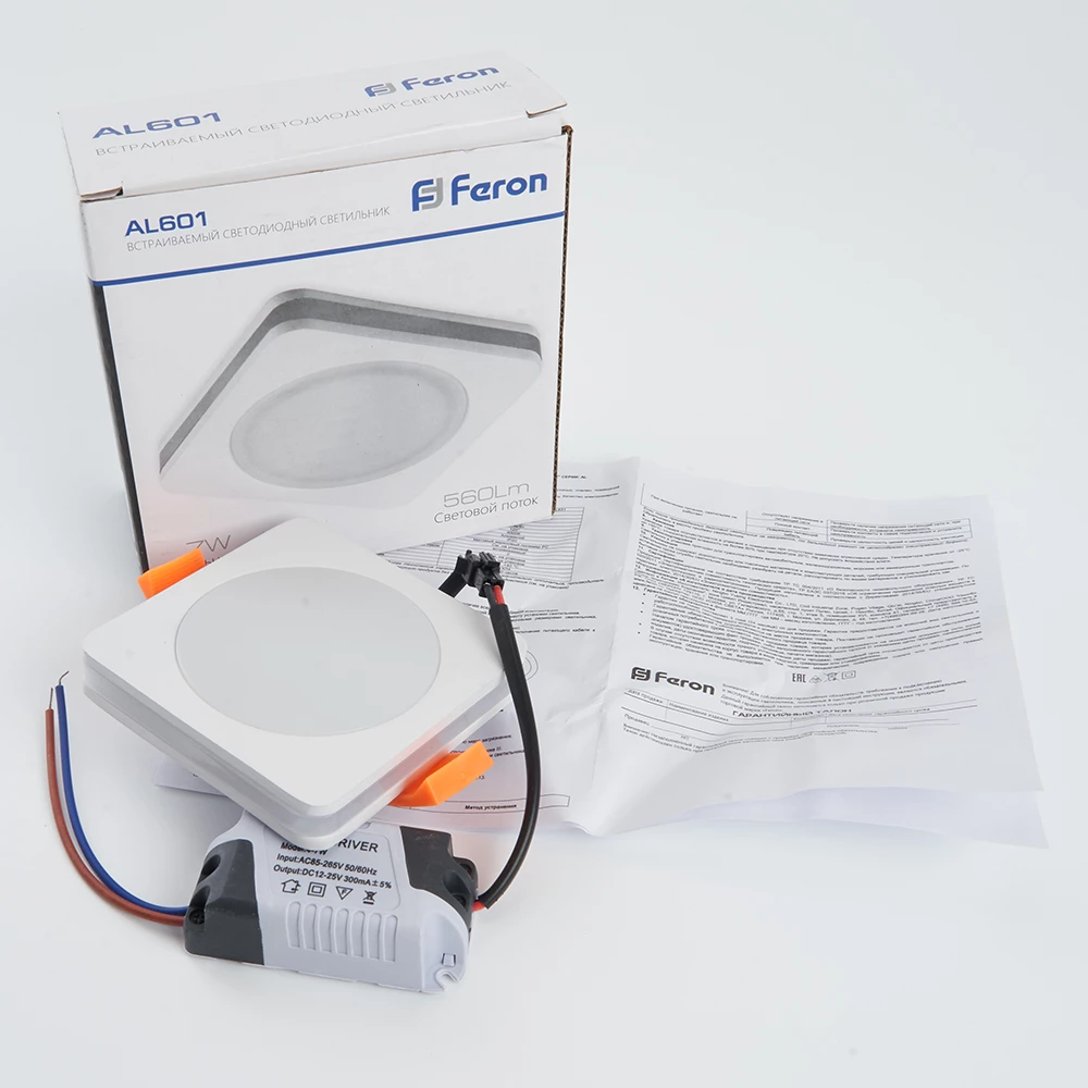 Светодиодный светильник Feron AL601 встраиваемый 7W 4000K белый (28906) - Viokon.com