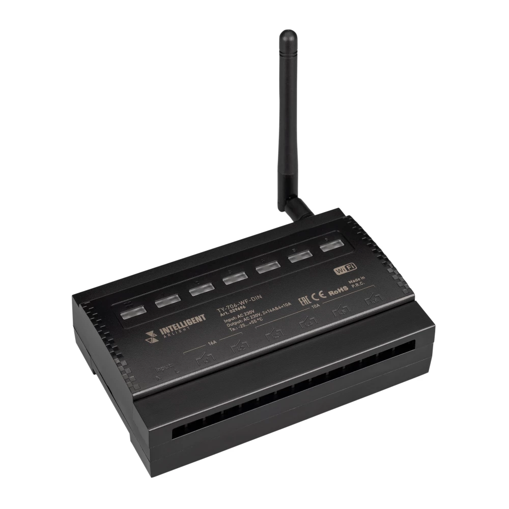 INTELLIGENT ARLIGHT Релейный модуль TY-706-WF-DIN (230V, 2х16A + 4х10А) (IARL, IP20 Пластик, 3 года) 029696 - Viokon.com