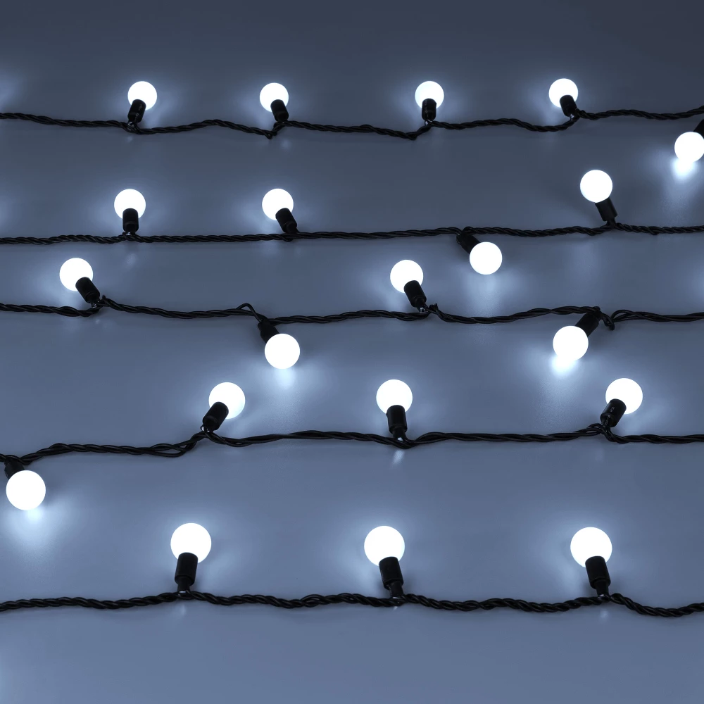 Светодиодная гирлянда ARD-BALL-CLASSIC-D23-20000-BLACK-160LED WHITE (230V, 7W) (Ardecoled, IP65) 025630 - Viokon.com