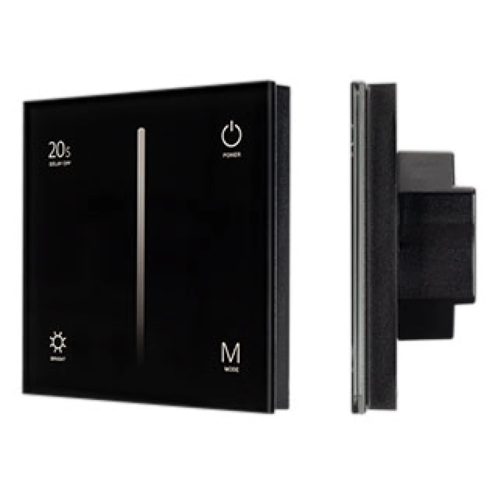 Панель SMART-P36-DIM-IN Black (230V, 1.2A, TRIAC, Sens, 2.4G) (Arlight, IP20 Пластик, 5 лет) 028110 - Viokon.com