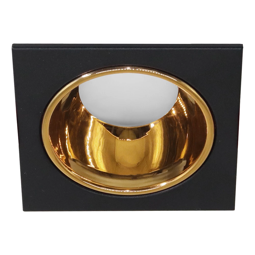 Светильник встраиваемый Feron DL3112 потолочный MR16 G5.3  черный + золото (51409) - Viokon.com