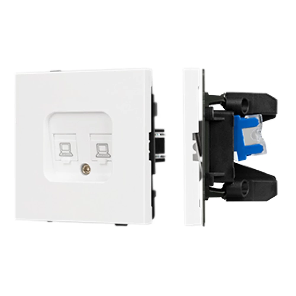 Механизм компьютерной розетки двойной SCT-TENDO-MPC2-PL-WH (RJ-45, CAT6) (Arlight, Белый) 054100 - Viokon.com