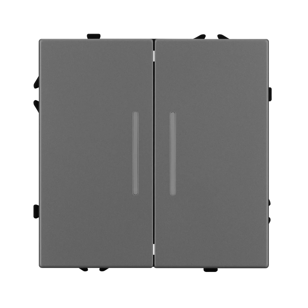 Механизм выключателя двухклавишный непроходной LED SWT-NOBE-MK02-SFPL-L-GR (230V, 10A) (Arlight, Серый базальт) 054266 - Viokon.com