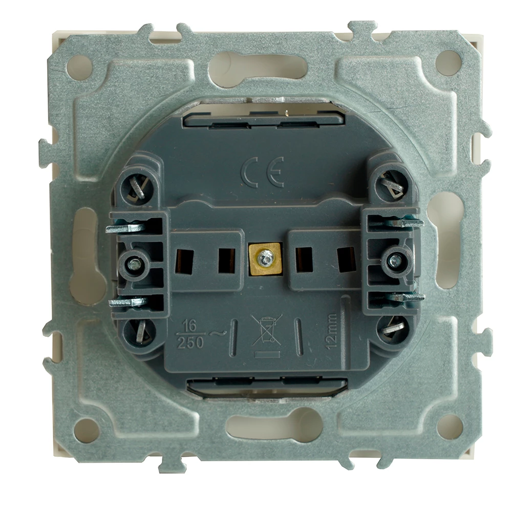 Розетка 1-местная с защитной шторкой (механизм), STEKKER, б/з, 250В, 16А, серия Эмили, RST16-5109-01 , белый фарфор, soft touch (49876) - Viokon.com