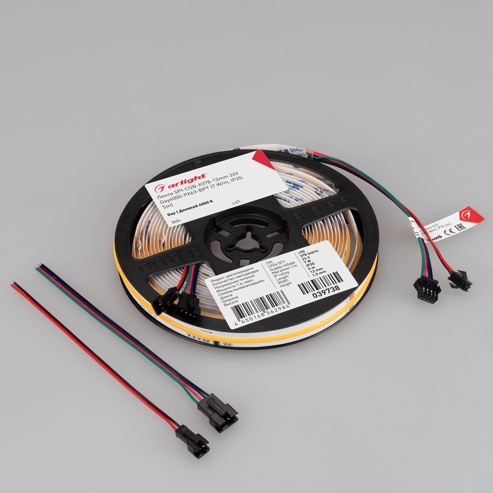 Лента SPI-COB-X378-12mm 24V Day4000-PX63-BPT (7 W/m, IP20, 5m) (Arlight, бегущий огонь) 039738 - Viokon.com