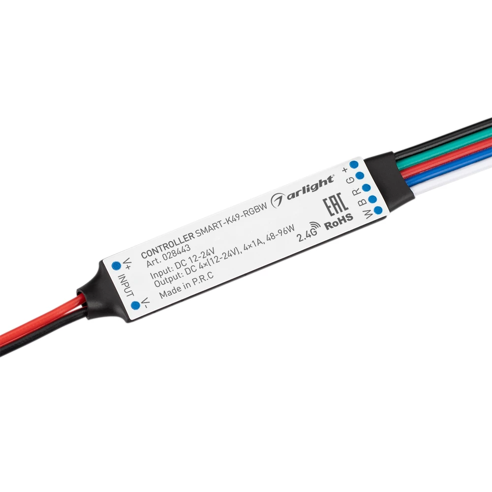 Контроллер SMART-K49-RGBW (12-24V, 4x1A, 2.4G) (Arlight, IP20 Пластик, 5 лет) 028443 - Viokon.com