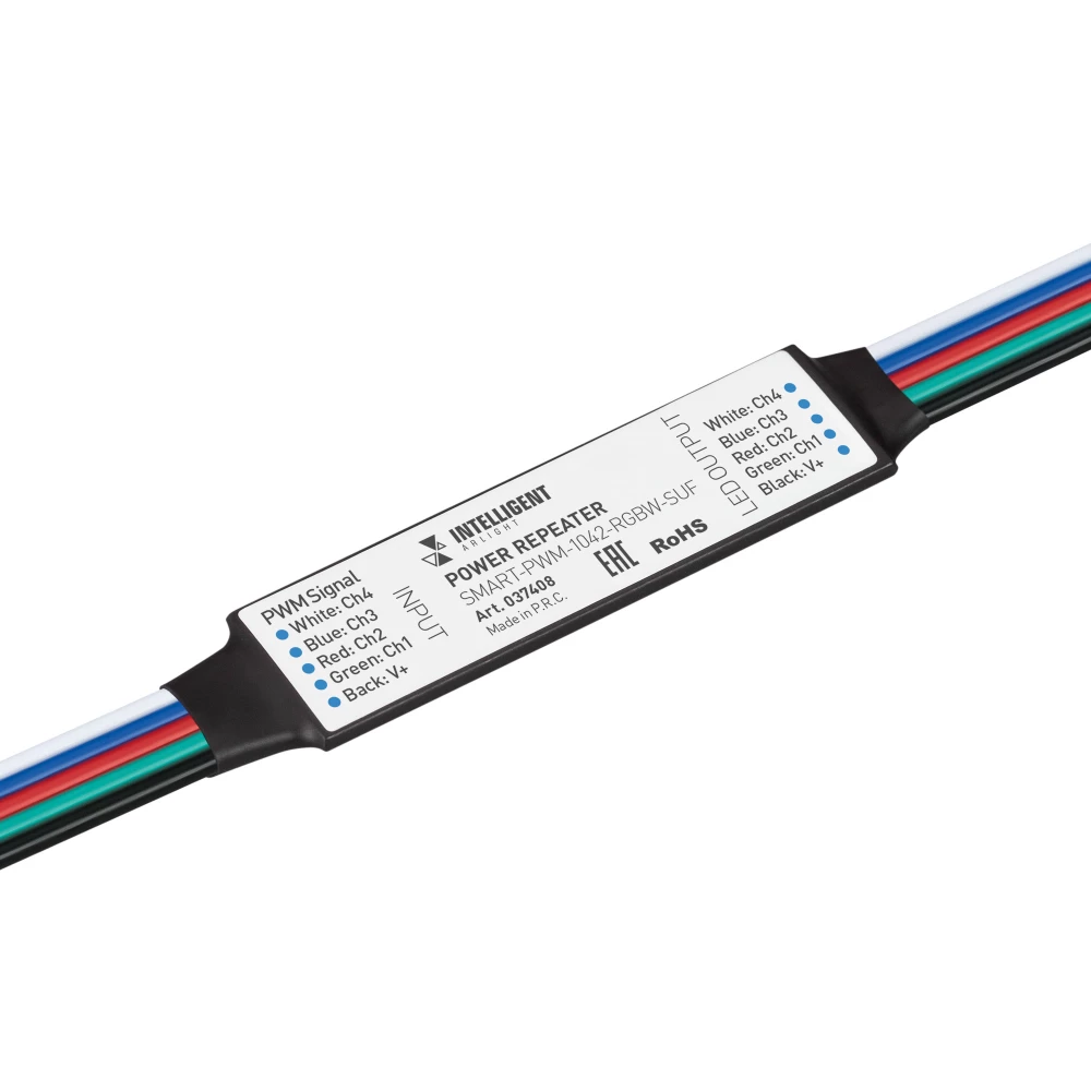 INTELLIGENT ARLIGHT Усилитель SMART-PWM-1042-RGBW-SUF (12-24V, 4x1A) (IARL, IP20 Пластик, 5 лет) 037408 - Viokon.com