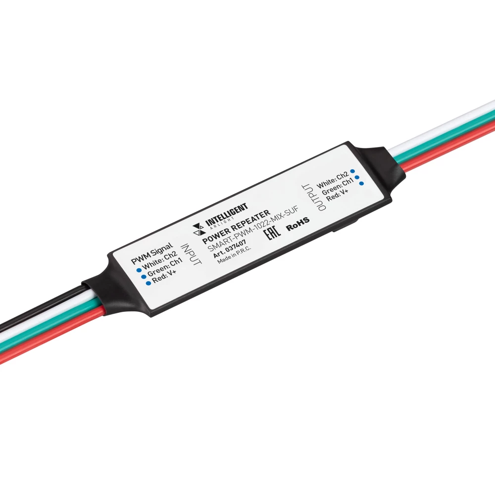 INTELLIGENT ARLIGHT Усилитель SMART-PWM-1022-MIX-SUF (12-24V, 2x2.5A) (IARL, IP20 Пластик, 5 лет) 037407 - Viokon.com