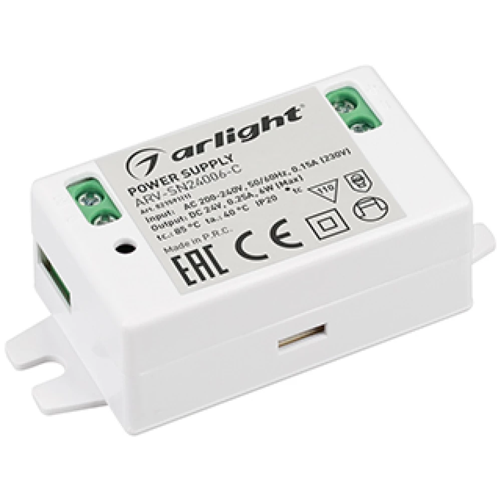 Блок питания ARV-SN24006-C (24V, 0.25A, 6W) (Arlight, IP20 Пластик, 3 года) 021591(1) - Viokon.com