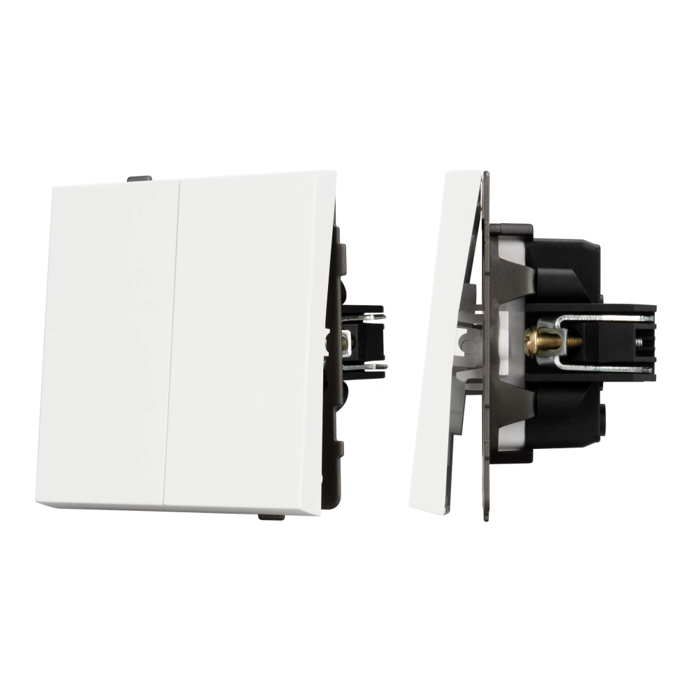 Механизм выключателя двухклавишный непроходной SWT-TENDO-MK02-SFPL-WH (230V, 10A) (Arlight, Матовый белый) 054547 - Viokon.com