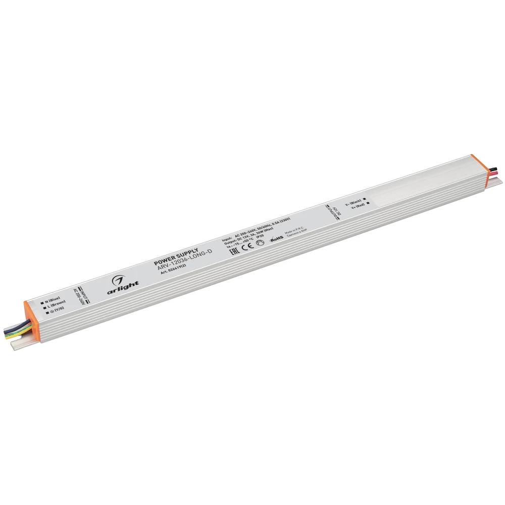 Блок питания ARV-12036-LONG-D (12V, 3A, 36W) (Arlight, IP20 Металл, 3 года) 026419(2) - Viokon.com