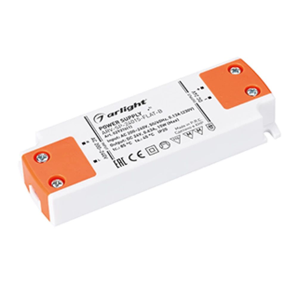 Блок питания ARV-SP-24015-FLAT-B (24V, 0.63A, 15W) (Arlight, IP20 Пластик, 5 лет) 029376(1) - Viokon.com