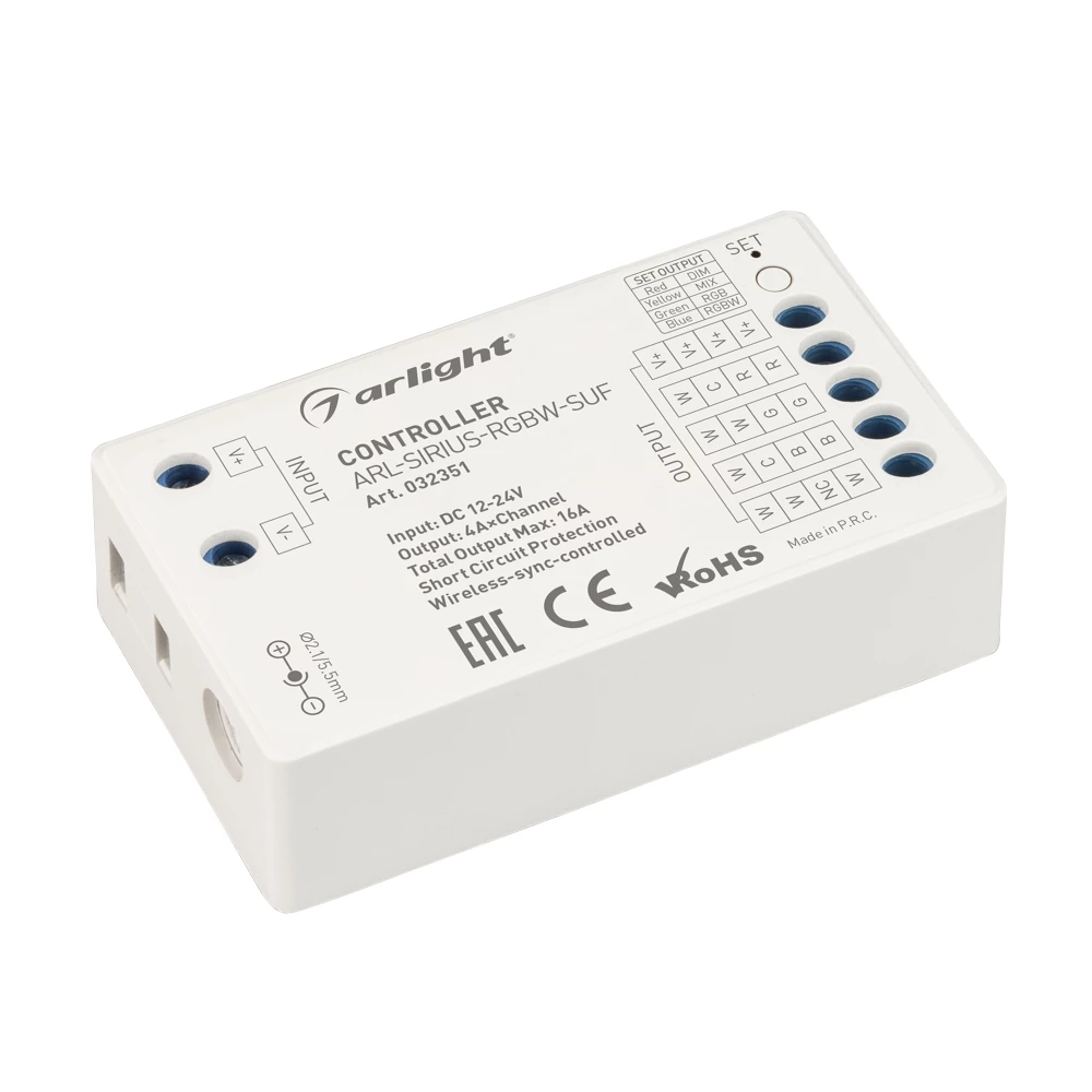 Контроллер ARL-SIRIUS-RGBW-SUF (12-24V, 4x4A, 2.4G) (Arlight, IP20 Пластик, 3 года) 032351 - Viokon.com
