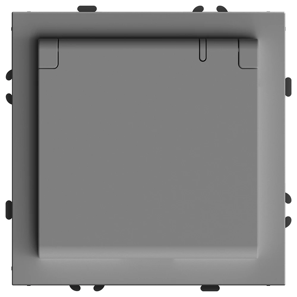 Розетка 1-местная с крышкой с защ. штор, STEKKER, б/з, 250В, 16А, серия Эмили, RST16-5113-10, платиново-серый, soft touch (49956) - Viokon.com