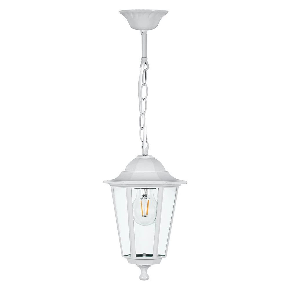 Светильник садово-парковый Feron 6105/PL6105 шестигранный на цепочке 60W E27 230V, белый (11059) - Viokon.com