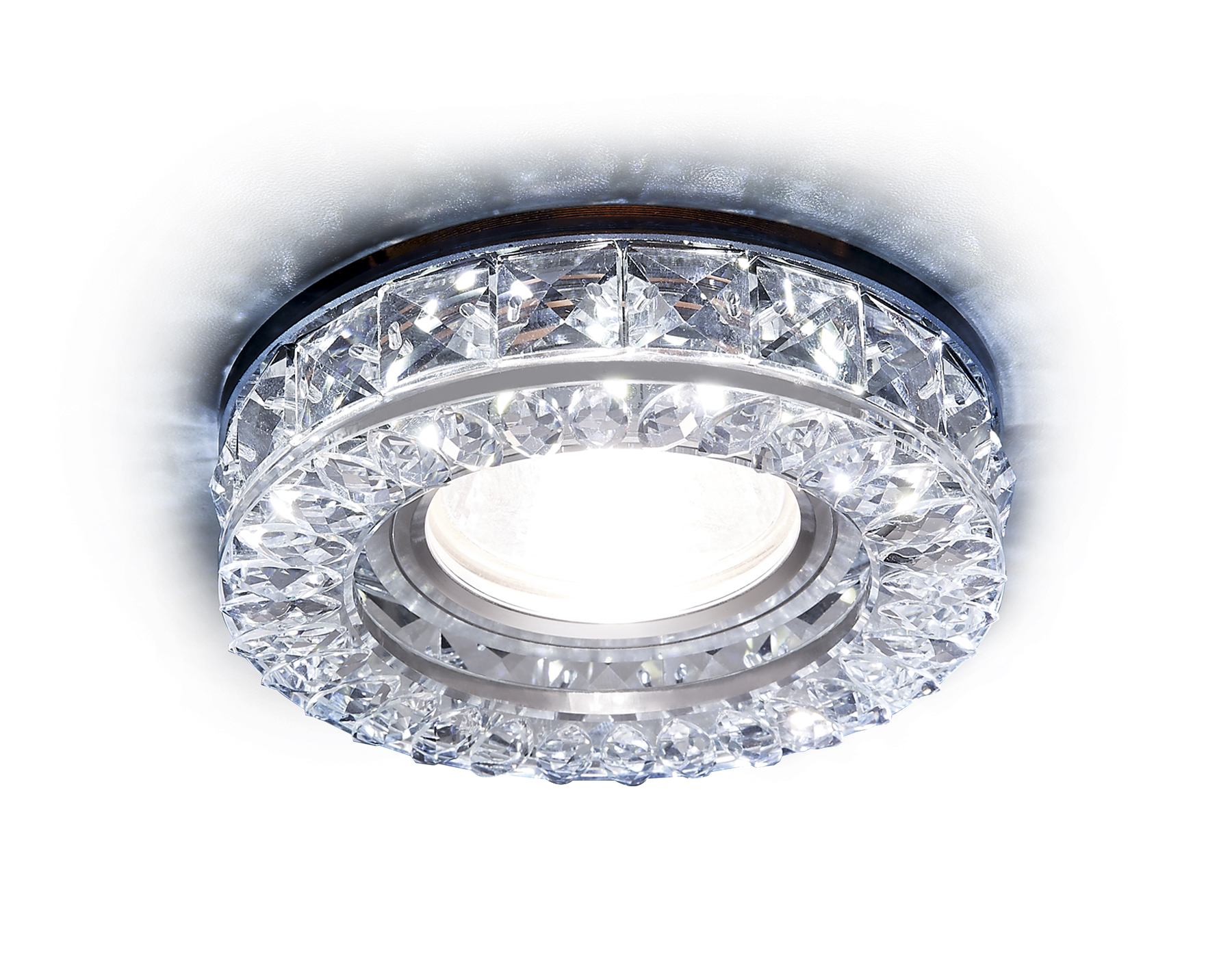 Встраиваемый точечный светильник MR16 со светодиодной подсветкой S241 CH хром/прозрачный хрусталь/MR16+3W(LED WHITE) - Viokon.com