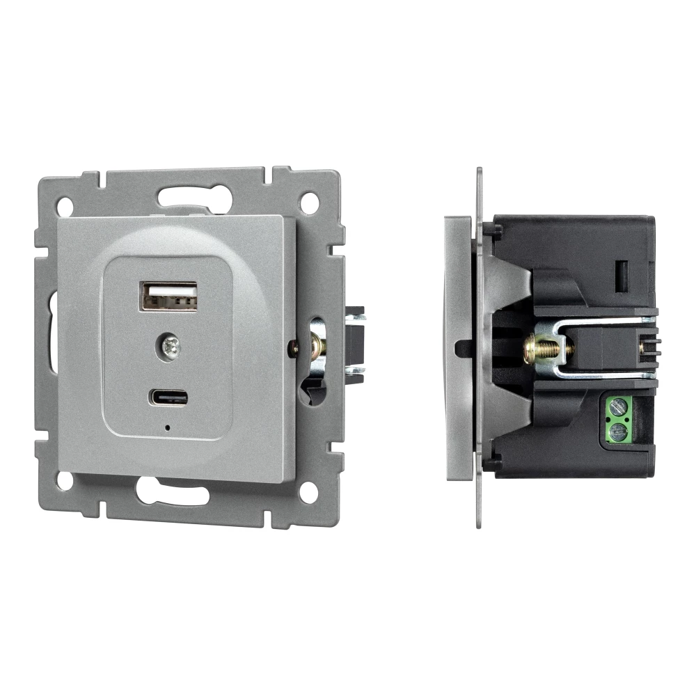 Механизм USB розетки SCT-MUAC-PL-GR-V (5V, 3A, QC4) (Arlight, -) 049840 - Viokon.com