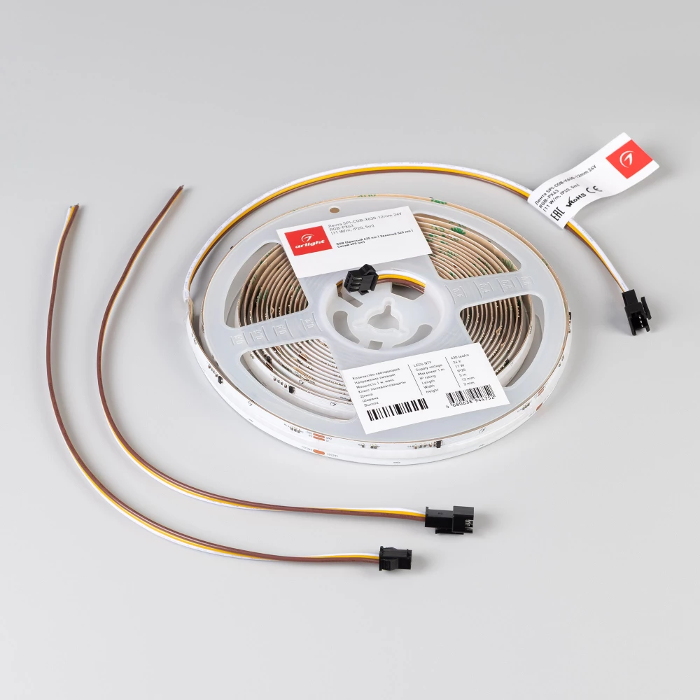 Лента SPI-COB-X630-12mm 24V RGB-PX63 (11 W/m, IP20, 5m) (Arlight, -) 043886 - Viokon.com