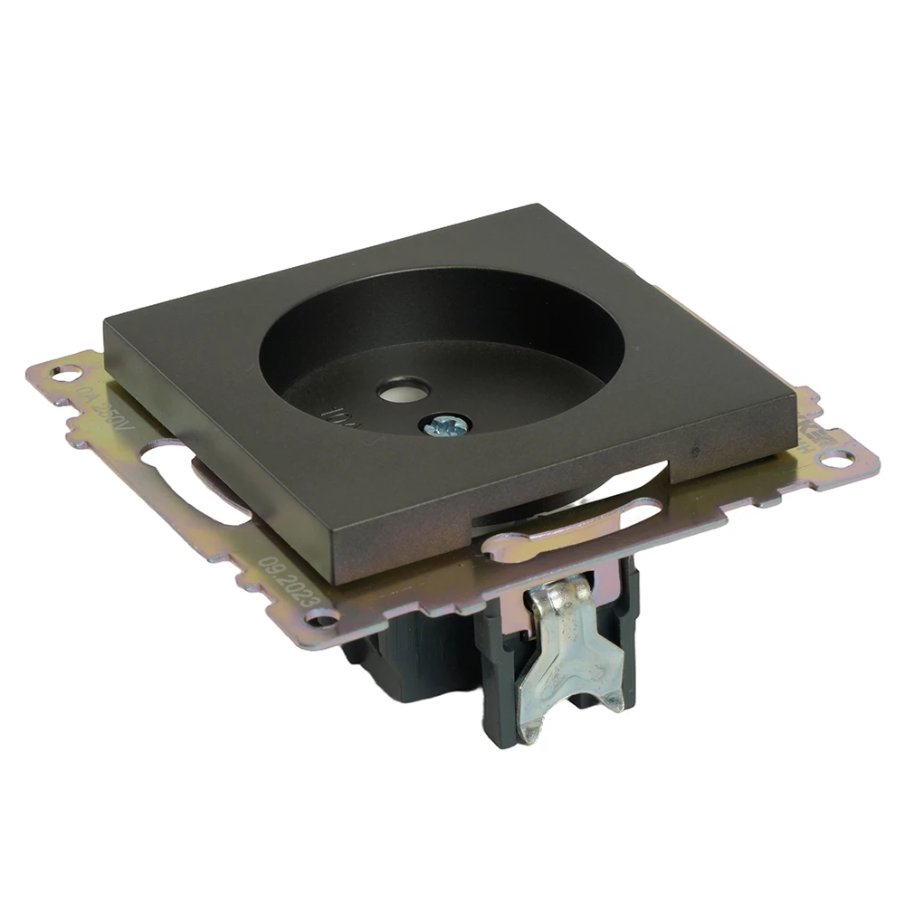 Розетка 1-местная с защитной шторкой (механизм) б/з, 250В, 10А, серия Катрин, графит, GLS10-7109-06 (49420) - Viokon.com