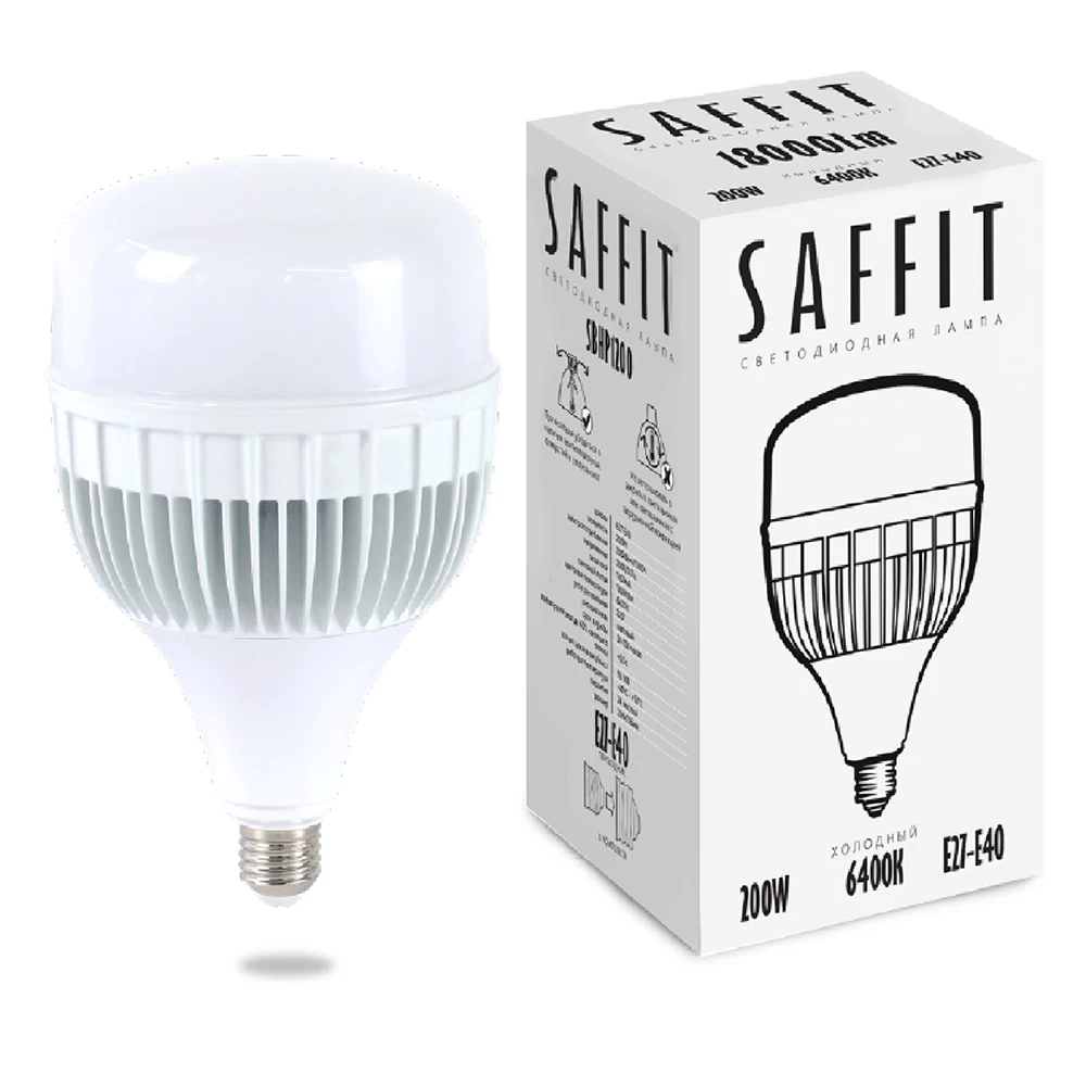 Лампа светодиодная SAFFIT SBHP1200 E27-E40 200W 230V 6400K (55268) - Viokon.com