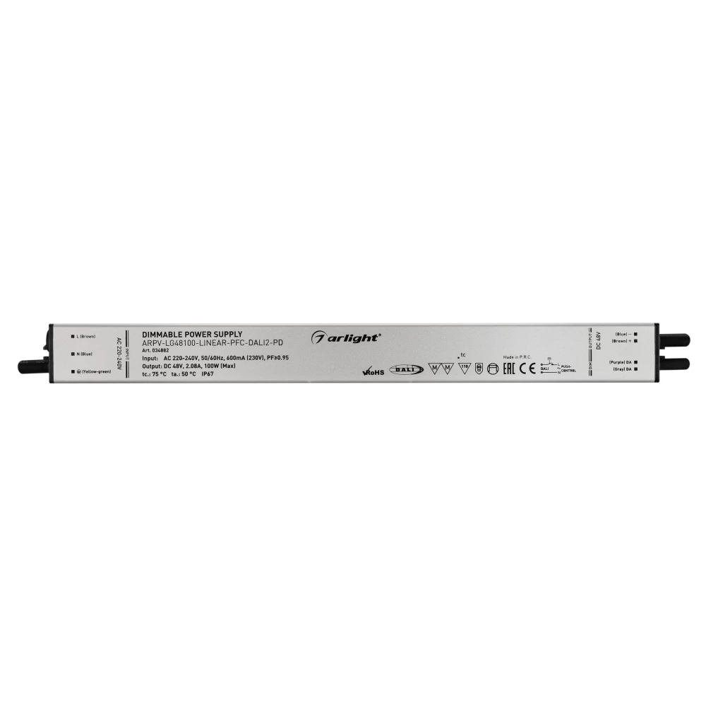 Блок питания ARPV-LG48100-LINEAR-PFC-DALI2-PD (48V, 2.08A, 100W) (Arlight, IP67 Металл, 5 лет) 034882 - Viokon.com